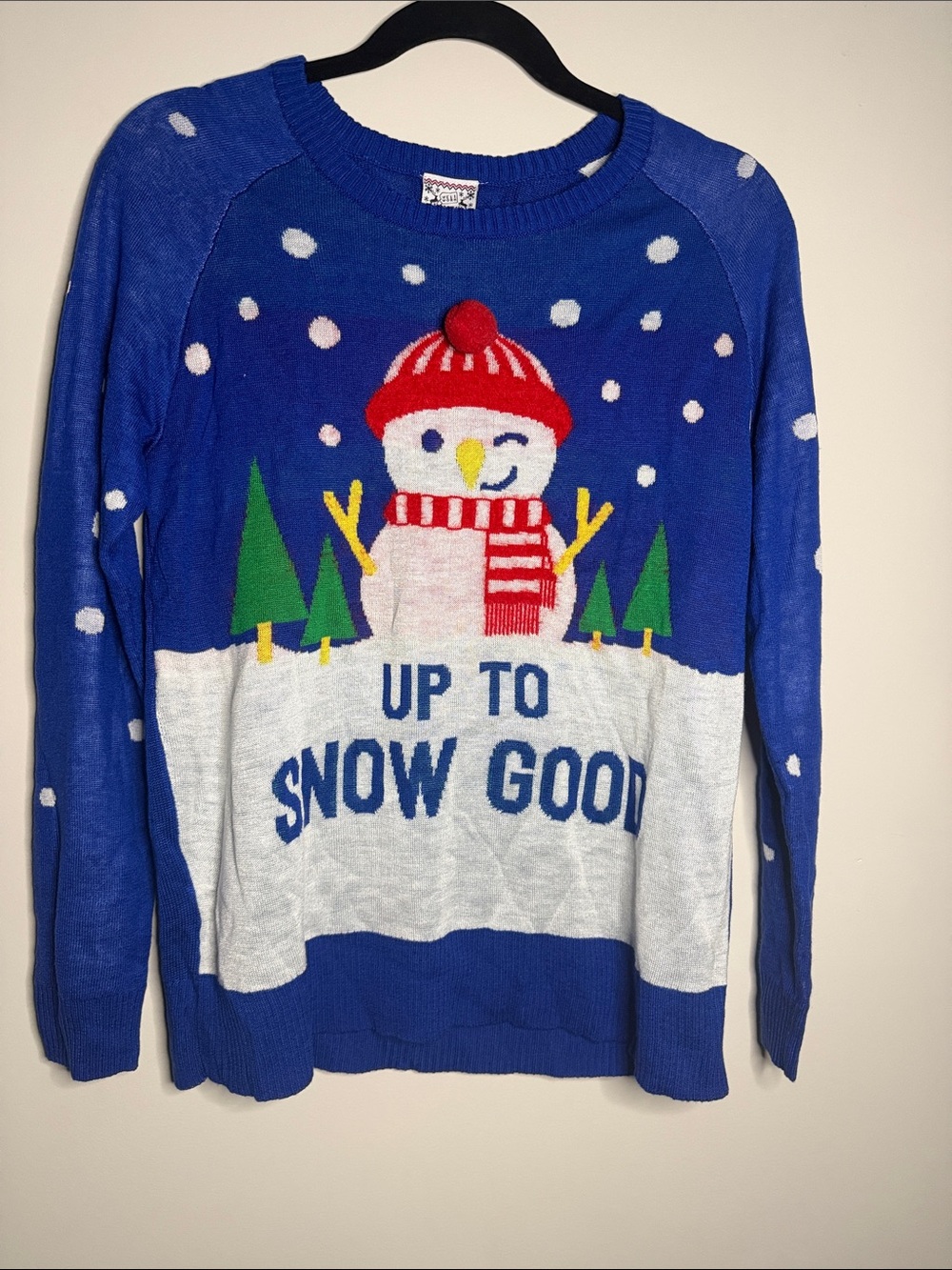 Well Worn Blue Snowman 'Up to Snow Good' Crewneck Sweater